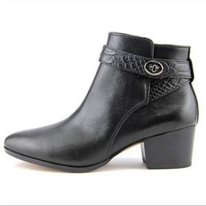 Coach Patricia black leather bootie